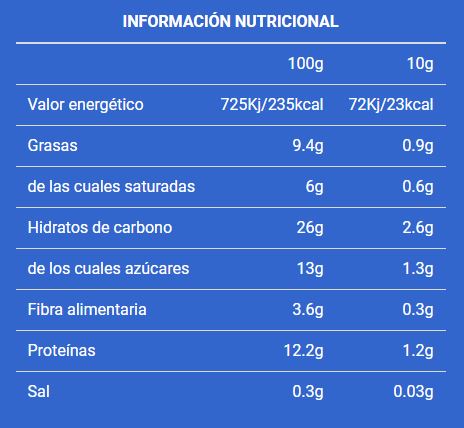 Tabla Nuticional Dolché Dulce de Leche Proteico 320 grs - Max Protein