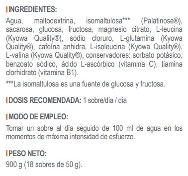 Ingredientes ND4 Gel Triple Zero Cafeína Infisport