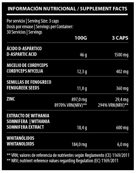 Información Nutricional TestoCell ProCell