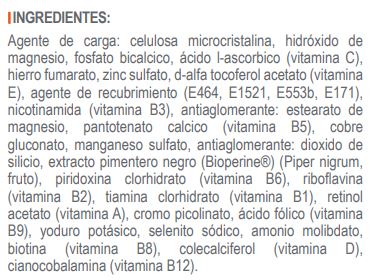 Ingredientes Vitamin Infisport