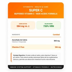 Super C Ascorbato Cálcico 60 Vcaps - VitOBest. ¡Envíos Gratis!