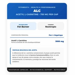 ALC Acetyl L-Carnitine 90 CAPS -  Vitobest. Comprar online ¡Envíos Gratis!