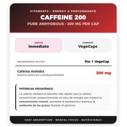 Caffeine 200 120 Vcaps - VitoBest Frete grátis!