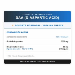 DAA (D-Aspartic Acid + Zinc) 90 caps -  Vitobest ¡Envíos Gratis!