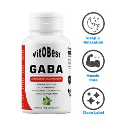 GABA Ácido Gamma-Aminobutírico 60 Caps - VitOBest. ¡Envíos Gratis!