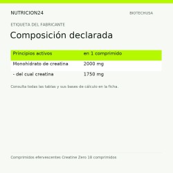 Comprimidos efervescentes Creatine Zero 18 comprimidos - Composición declarada | Nutricion24