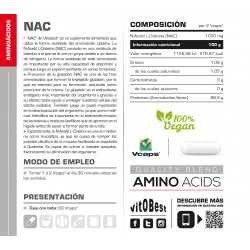 NAC N-Acetilcisteína 60 Caps - VitOBest información