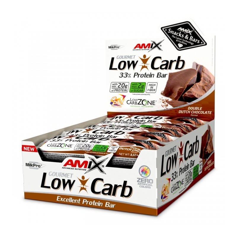 Low-Carb 33% Protein Bar 15 x 60 gr. - Amix-doble-chocolate