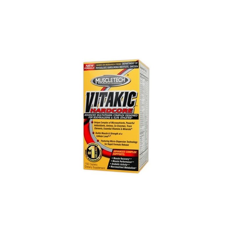 Vitakic Hardcore 150 Tabletas - Muscletech vitaminas y Minerales