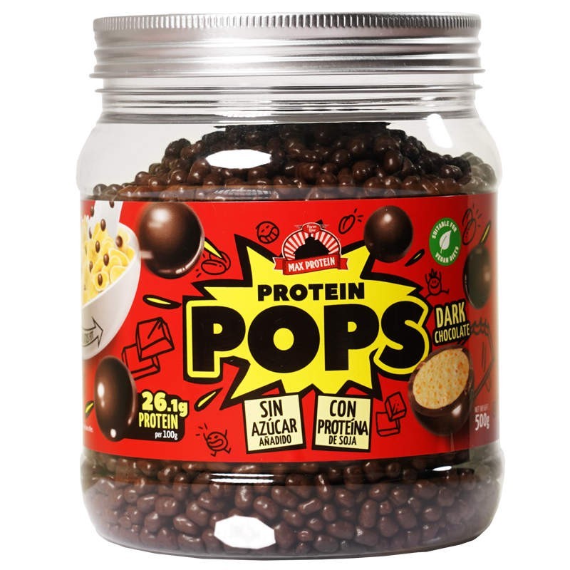 Pops Protein Crunchy Balls Topping 500gr - Max Protein Chocolate Negro