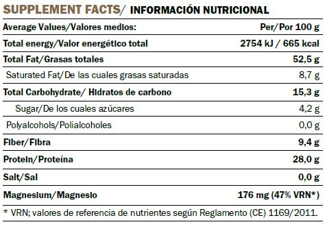 Información Nutricional Crema Cacahuete Coor Smart Nutrition
