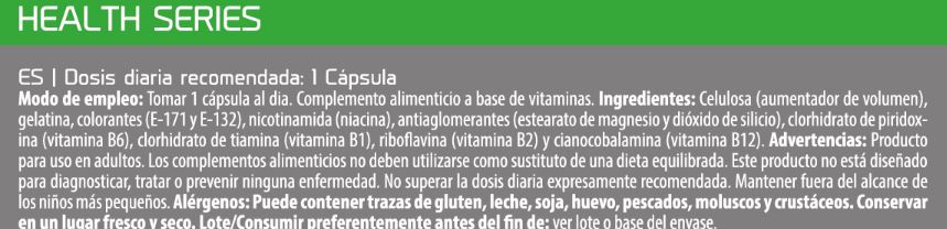 Indicaciones Vitamina B Complex 60 Caps - ProCell